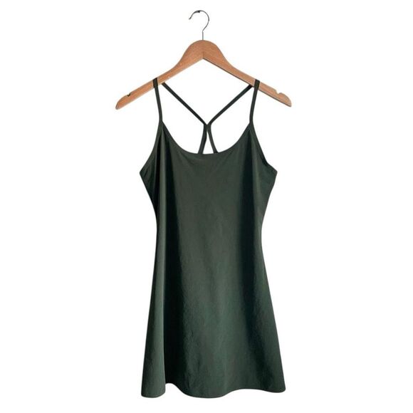 Outdoor Voices | Olive Green Exercise Dress Built in Shorts with Pockets | S - Picture 3 of 8